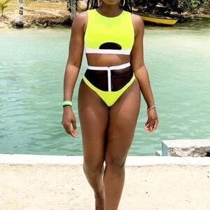 Cute mesh Two piece bikini